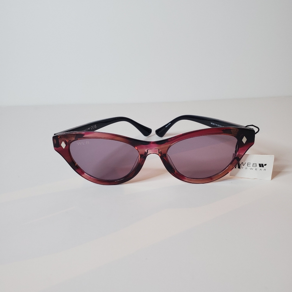 Bergundy WEB Cat Eye Sunglasses